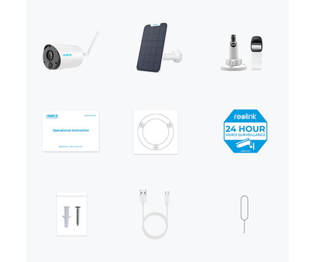 Reolink ARGUS B320 IP kamera + solarni panel, 3MP Super HD, WIFI, 6x digitalni ZOOM, 5200mAh baterija, AI zaznavanje, Night Vision, aplikacija, dvosmerna komunikacija, pametni alarm, IP65