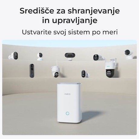 Reolink HUB 1 snemalna enota, 128GB microSD, Dual WIFI 6 namestitev, priklop do 8 kamer, spomin do 1TB, aplikacija, neprekinjeno snemanje, šifrirano lokalno shranjevanje, LAN RJ-45
