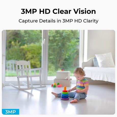 Reolink E321 IP kamera, 3MP Super HD, WIFI 6, 355° vrtenje, 50° nagibanje, samodejno sledenje, AI zaznavanje, Night Vision, aplikacija, dvosmerna komunikacija, pametni alarm, bela