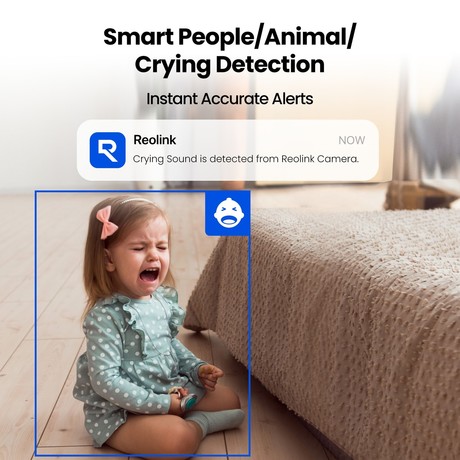Reolink E321 IP kamera, 3MP Super HD, WIFI 6, 355° vrtenje, 50° nagibanje, samodejno sledenje, AI zaznavanje, Night Vision, aplikacija, dvosmerna komunikacija, pametni alarm, bela