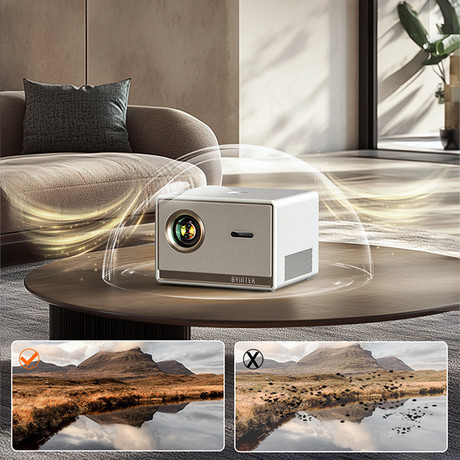 BYINTEK PLATO T5 MAX prenosni LED projektor, GoogleTV, WIFI 6, Bluetooth, 1000 ANSI lumnov, STEREO zvočniki, samodejni fokus, deljenje zaslona, max 4K UHD, USB / HDMI / AUX / RJ-45, +daljinec, bel