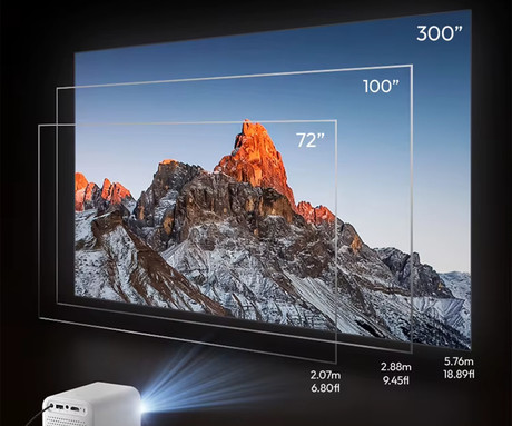 BYINTEK VEVSHAO A15 prenosni LED projektor, Android, Dual WIFI, Bluetooth, 260 ANSI lumnov, zvočnik, samodejni fokus, deljenje zaslona, max 4K UHD, USB / HDMI / AUX, +daljinec, bel