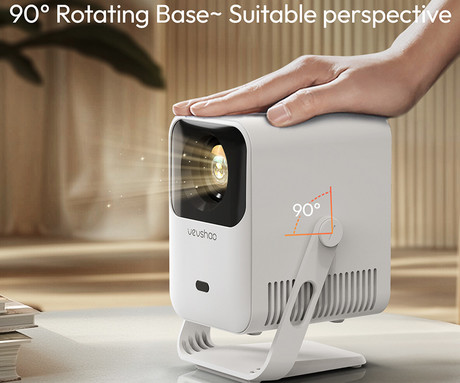 BYINTEK VEVSHAO A15 prenosni LED projektor, Android, Dual WIFI, Bluetooth, 260 ANSI lumnov, zvočnik, samodejni fokus, deljenje zaslona, max 4K UHD, USB / HDMI / AUX, +daljinec, bel