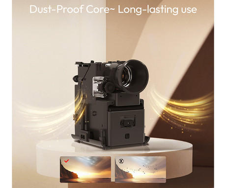 BYINTEK VEVSHAO A15 prenosni LED projektor, Android, Dual WIFI, Bluetooth, 260 ANSI lumnov, zvočnik, samodejni fokus, deljenje zaslona, max 4K UHD, USB / HDMI / AUX, +daljinec, bel