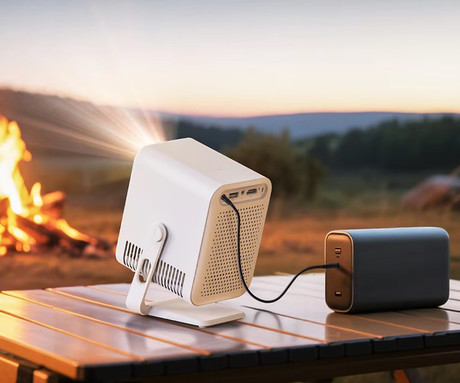 BYINTEK VEVSHAO A15 prenosni LED projektor, Android, Dual WIFI, Bluetooth, 260 ANSI lumnov, zvočnik, samodejni fokus, deljenje zaslona, max 4K UHD, USB / HDMI / AUX, +daljinec, bel