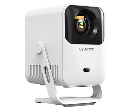 BYINTEK VEVSHAO A15 prenosni LED projektor, Android, Dual WIFI, Bluetooth, 260 ANSI lumnov, zvočnik, samodejni fokus, deljenje zaslona, max 4K UHD, USB / HDMI / AUX, +daljinec, bel