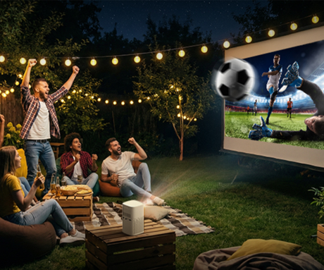 BYINTEK MAGIC X1 prenosni 3LED DLP projektor, Android TV, Dual WIFI, Bluetooth, polnilna baterija, 400 ANSI lumnov, samodejni fokus, STEREO zvočniki, max 4K UHD, USB-A / USB-C / HDMI, +daljinec, bel