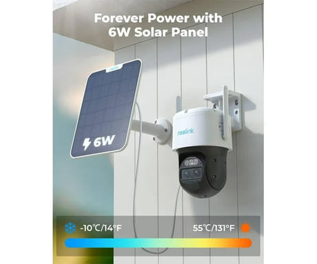 Reolink TRACKMIX B770 IP kamera +solarni panel, 4M 2K Super HD, WIFI, 2 objektiva, 355° vrtenje, 5100mAh baterija, AI zaznavanje, barvni Night Vision, aplikacija, dvosmerna komunikacija, pametni alarm