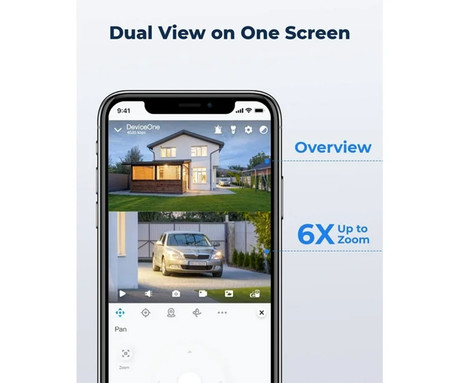Reolink TRACKMIX B770 IP kamera +solarni panel, 4M 2K Super HD, WIFI, 2 objektiva, 355° vrtenje, 5100mAh baterija, AI zaznavanje, barvni Night Vision, aplikacija, dvosmerna komunikacija, pametni alarm