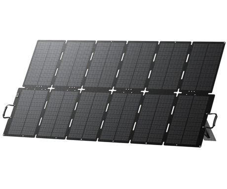 BLUETTI SORA 500 prenosni solarni panel, 500W moč, polnjenje polnilnih postaj, zložljiva oblika, stojalo, ročaj, UV odpornost, IP67 vodoodpornost, ETFE prevleka, MC4 konektor, črn