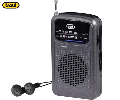 TREVI RA 710 GMG mini radijski sprejemnik, FM Radio, zvočnik, teleskopska antena, prenosen, FM / AM / AUX, siv (Gunmetal Gray)