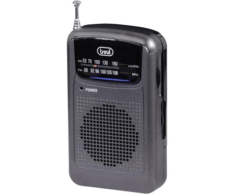 TREVI RA 710 GMG mini radijski sprejemnik, FM Radio, zvočnik, teleskopska antena, prenosen, FM / AM / AUX, siv (Gunmetal Gray)