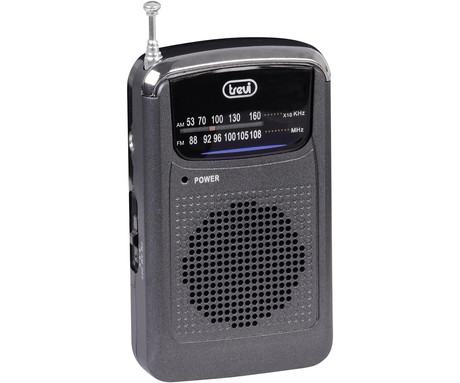 TREVI RA 710 GMG mini radijski sprejemnik, FM Radio, zvočnik, teleskopska antena, prenosen, FM / AM / AUX, siv (Gunmetal Gray)