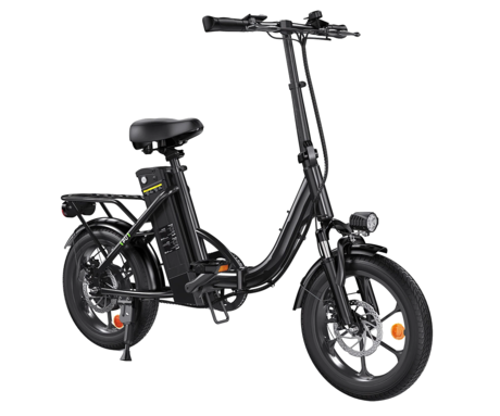 ISINWHEEL U4 električno kolo, zložljivo, 16" pnevmatike, 250W motor, 36V 10Ah 374Wh baterija, do 88km, do 25km/h, disk zavore, vzmetenje, črno