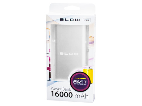 EOL - Power bank BLOW 16.000mAh PB18, hitro polnjenje, srebrn