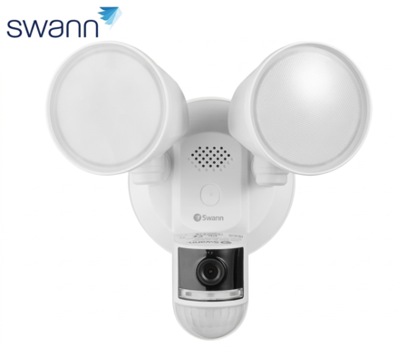 SWANN 4KFLOCAM 4K Floodlight žična IP varnostna kamera, 4K UHD, WIFI, TrueDetect, 2600 lumnov LED reflektor, 115° snemanje, APP, Night2Day snemanje, mikrofon, zvočnik, sirena, IP65, +microSD
