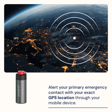 SWANN ActiveResponse osebni varnostni alarm, Gen 2, 120dB sirena / alarm, GPS sledenje, APP, pametna obvestila, Bluetooth, obesek za ključe, +CR2 baterija, siv (Graphite)
