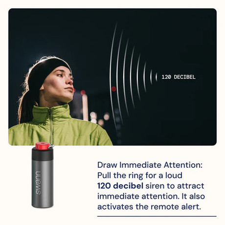 SWANN ActiveResponse osebni varnostni alarm, Gen 2, 120dB sirena / alarm, GPS sledenje, APP, pametna obvestila, Bluetooth, obesek za ključe, +CR2 baterija, siv (Graphite)