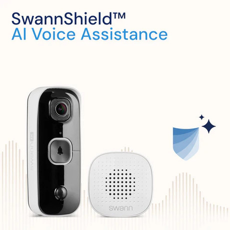 SWANN BUDDY4K pametni video zvonec, 4K UHD, WIFI, TrueDetect, SwannShield AI glasovni pomočnik, 6500mAh polnilna baterija, 165° snemanje, APP, IR Night Vision, mikrofon, zvočnik, IP56, CHIME, +microSD