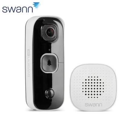 SWANN BUDDY4K pametni video zvonec, 4K UHD, WIFI, TrueDetect, SwannShield AI glasovni pomočnik, 6500mAh polnilna baterija, 165° snemanje, APP, IR Night Vision, mikrofon, zvočnik, IP56, CHIME, +microSD