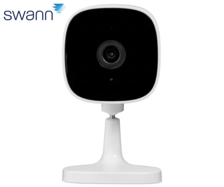 SWANN SE2KIC 2K EVO žična IP varnostna kamera, 2K QHD, WIFI, 90° snemanje, APP, IR Night Vision, mikrofon, zvočnik, sirena, Plug&Play namestitev, USB Type-C, bela