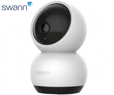 SWANN SE2KPT 2K EVO PT žična IP varnostna kamera, 2K QHD, WIFI, AUTO sledenje, 355° vrtenje, 65° nagibanje, APP, IR Night Vision, mikrofon, zvočnik, sirena, USB Type-C, bela