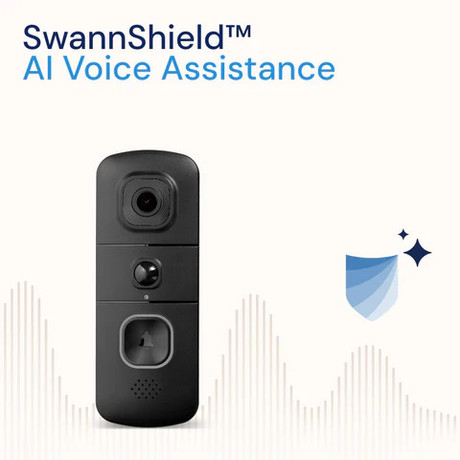 SWANN EVOVDB EVO pametni video zvonec, 2K QHD, WIFI, TrueDetect, SwannShield AI glasovni pomočnik, 5200mAh polnilna baterija, 140° snemanje, APP, IR Night Vision, mikrofon, zvočnik, IP56