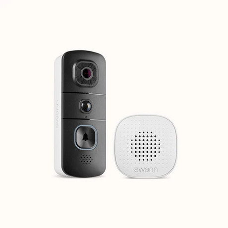SWANN SEVDBC EVO pametni video zvonec, 2K QHD, WIFI, TrueDetect, SwannShield AI glasovni pomočnik, 5200mAh polnilna baterija, 140° snemanje, APP, IR Night Vision, mikrofon, zvočnik, IP56, CHIME