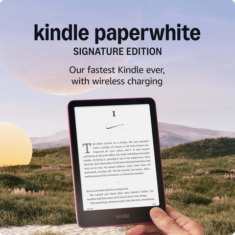 AMAZON KINDLE Paperwhite Signature Edition e-bralnik, 12. Gen, 7", 32GB, roza (Metallic Raspberry)