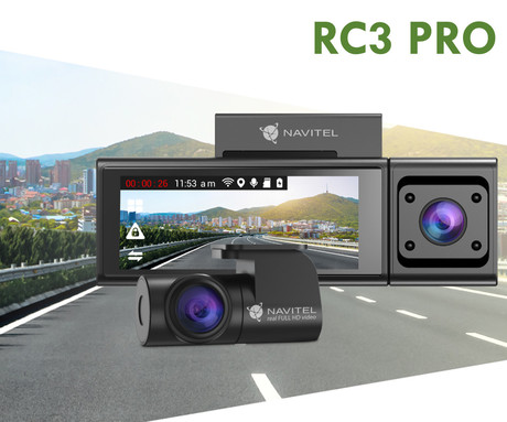 NAVITEL RC3 PRO avto kamera, 3.16", Full HD, 106° snemalni kot, 350° vrtenje, G-senzor, GPS, WiFi, Parking Mode, zaznavanje gibanja, aplikacija, darilni bon, +vzvratna kamera, črna
