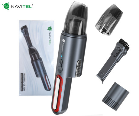 NAVITEL CL100 ročni sesalnik, brezžični, 100W, 14KPa, 2200mAh baterija, 2 nastavka, 2 stopnji moči, HEPA filter + pralni filter, USB Type-C, +torba, srebrn