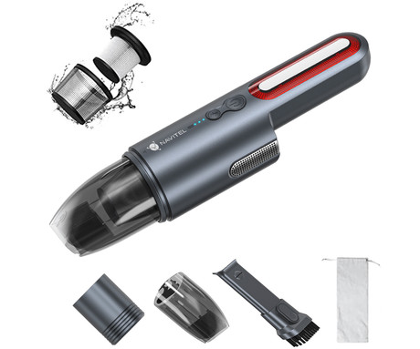 NAVITEL CL100 ročni sesalnik, brezžični, 100W, 14KPa, 2200mAh baterija, 2 nastavka, 2 stopnji moči, HEPA filter + pralni filter, USB Type-C, +torba, srebrn