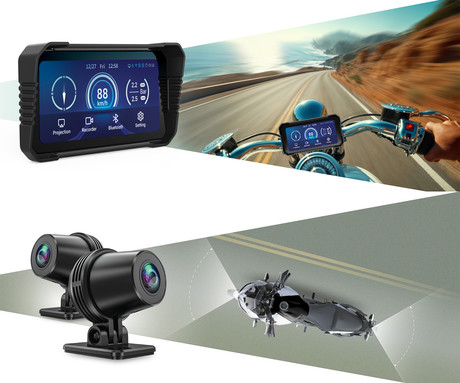 NAVITEL MS850 DUAL motoristična pametna naprava / kamera, ALL-IN-ONE, 6.25" zaslon, Full HD, 145° snemalni kot, G-senzor, ADAS, GPS, WiFi, BT, SONY, IP67 aplikacija, darilni bon, +vzvratna kamera