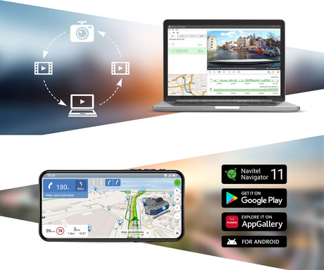 NAVITEL MS850 DUAL motoristična pametna naprava / kamera, ALL-IN-ONE, 6.25" zaslon, Full HD, 145° snemalni kot, G-senzor, ADAS, GPS, WiFi, BT, SONY, IP67 aplikacija, darilni bon, +vzvratna kamera