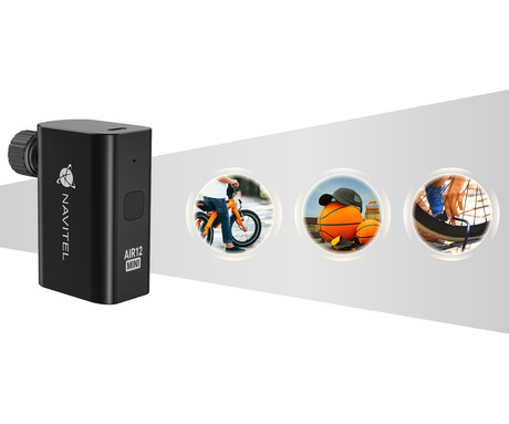 NAVITEL AIR12 MINI brezžična zračna tlačilka, 120PSI/8bar, 12L/min, 700mAh polnilna baterija, hitro polnjenje, LED indikator, 3 nastavki, USB Type-C, +torba, črna