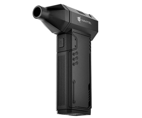 NAVITEL TF5 turbo ventilator, 180W visoka moč, 130.000rpm, 45m/s, 4 nastavki, 3 hitrosti, 3000mAh polnilna baterija, USB Type-C, črn