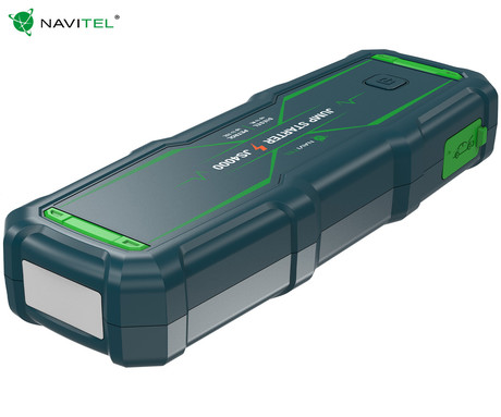 NAVITEL JS4000 3V1 zagonska baterija / jump starter, powerbank polnilna baterija, LED luč, 24000mAh, 4000A, za motorje do 10L, 10 nivojev zaščite, LCD zaslon, USB Type-C, 2x USB Type-A, črna