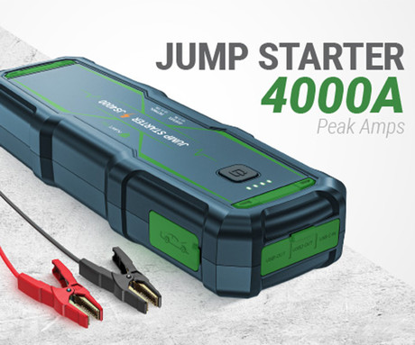 NAVITEL JS4000 3V1 zagonska baterija / jump starter, powerbank polnilna baterija, LED luč, 24000mAh, 4000A, za motorje do 10L, 10 nivojev zaščite, LCD zaslon, USB Type-C, 2x USB Type-A, črna