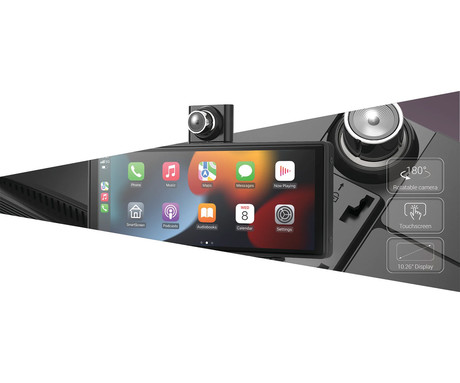 NAVITEL DS1020 DVR avto pametni zaslon / kamera, ALL-IN-ONE, 10.26" zaslon, Android Auto / Apple CarPlay / AirPlay / Miracast, 2K SuperHD, G-senzor, WiFi, BT, aplikacija, darilni bon, +vzvratna kamera