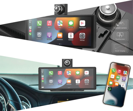 NAVITEL DS1020 DVR avto pametni zaslon / kamera, ALL-IN-ONE, 10.26" zaslon, Android Auto / Apple CarPlay / AirPlay / Miracast, 2K SuperHD, G-senzor, WiFi, BT, aplikacija, darilni bon, +vzvratna kamera