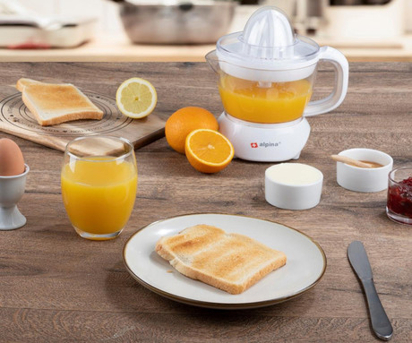 ALPINA ožemalnik citrusov / juicer, električni, 25W, 700ml, 2 nastavka, 2 smeri delovanja, odstranljiva posoda, bel