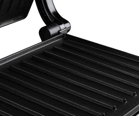 ALPINA GRILL kontaktni žar, 700W, električni, ročaj z zaklepanjem, premaz proti prijemanju, LED indikator, 26.7x22.5x7.7cm, črno srebrn