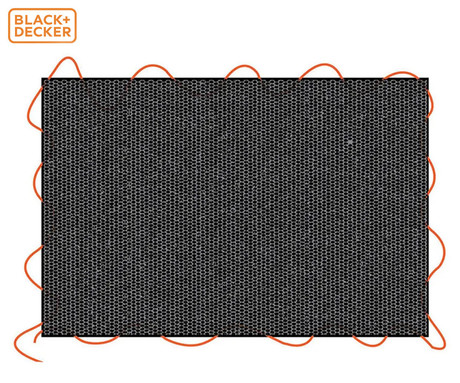 BLACK+DECKER mreža za prikolico, 2x3m, varen prevoz tovora / materiala, maksimalna varnost, elastični material, trpežna izdelava, +torba, črna