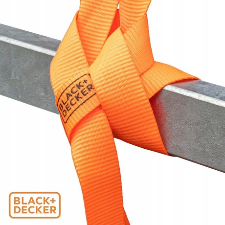 BLACK+DECKER povezovalni trak za pripenjanje, 2.5m, do 200KG, najlon, oranžna, črna