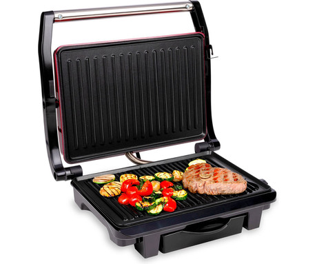 ALPINA GRILL kontaktni žar, 1000W, električni, ročaj z zaklepanjem, premaz proti prijemanju, LED indikator, 30.5x26x10cm, črno rdeč ALPINA GRILL kontaktni žar, 1000W, električni, ročaj z zaklepanjem, premaz proti prijemanju, LED indikator, 30.5x26x10cm, črno rdeč