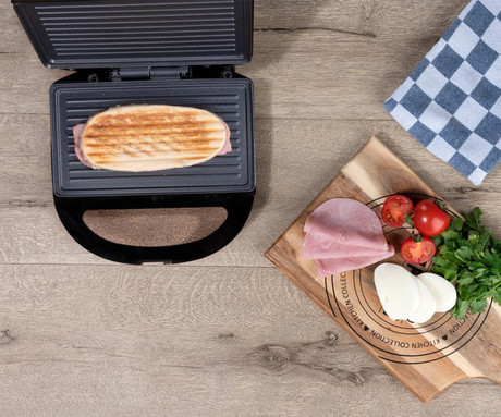 ALPINA MULTI GRILL kontaktni žar, 750W, električni, ročaj z zaklepanjem, premaz proti prijemanju, LED indikator, 22.5x21.5x6.5cm, črn