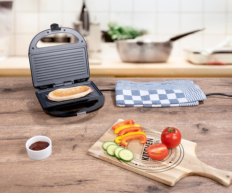 ALPINA MULTI GRILL kontaktni žar, 750W, električni, ročaj z zaklepanjem, premaz proti prijemanju, LED indikator, 22.5x21.5x6.5cm, črn