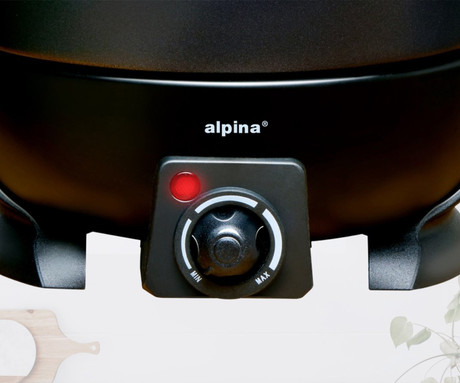ALPINA komplet za fondue, 800W, 2.3L, električni, 6 vilic, nastavljiva temperatura, premaz proti prijemanju, LED indikator, nerjaveče jeklo, črn ALPINA komplet za fondue, 800W, 2.3L, električni, 6 vilic, nastavljiva temperatura, premaz proti prijemanju, LED indikator, nerjaveče jeklo, črn