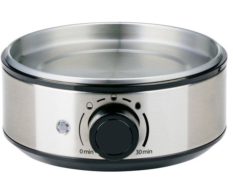 ALPINA EGG COOKER kuhalnik za jajca, 400W, električni, do 7 jajc, 3 stopnje kuhanja, nastavljiv časovnik / timer, snemljiv pladenj, LED indikator, 18x18x15cm, črno srebrn