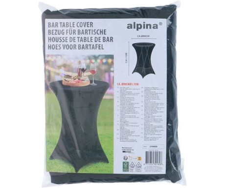 ALPINA prevleka za barsko mizo, Ø90cm, črna